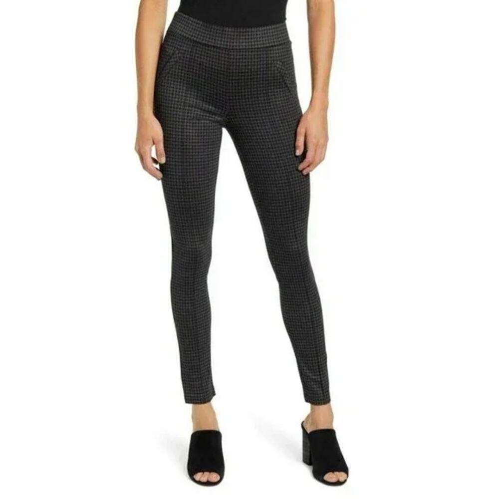 Wit & Wisdom Ankle Fitted Leggings with Pockets Sz Small Charcoal Gray Plaid NWT